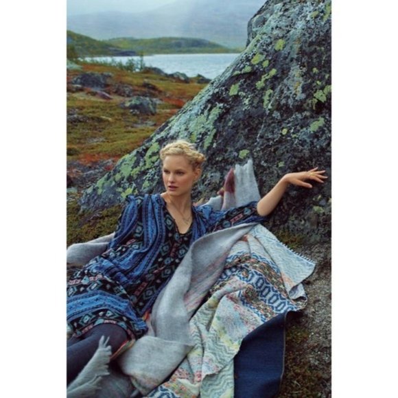 Anthro Holding Horses blue western boho dress M - Picture 5 of 15